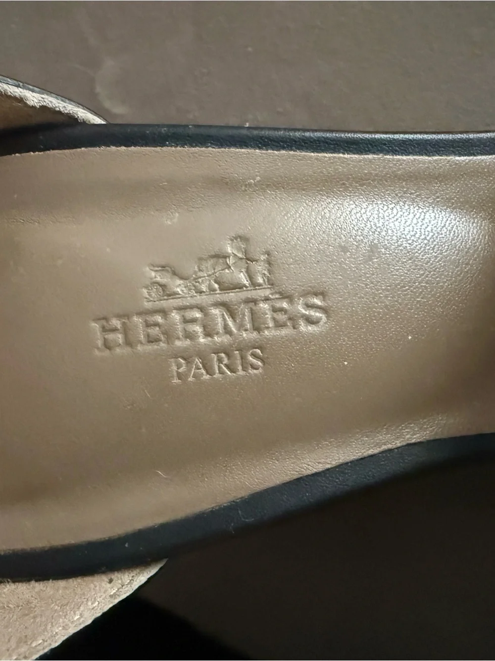 Hermes Oasis  Black Leather Cutout Ankle-Strap Sandals